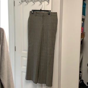 Gray with blue and black check dress pants
